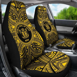 Niue Car Seat Cover - Niue Coat Of Arms Polynesian Gold Black 105905 - YourCarButBetter