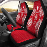 Niue Car Seat Cover - Niue Seal Map Red White - 105905 - YourCarButBetter