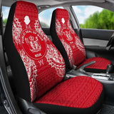 Niue Car Seat Cover - Niue Seal Map Red White - 105905 - YourCarButBetter