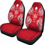 Niue Car Seat Cover - Niue Seal Map Red White - 105905 - YourCarButBetter