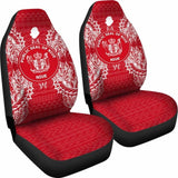 Niue Car Seat Cover - Niue Seal Map Red White - 105905 - YourCarButBetter