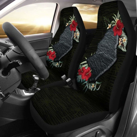 Niue Car Seat Covers - Niue Hibiscus Map - 232125 - YourCarButBetter