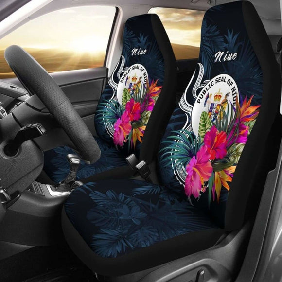 Niue Car Seat Covers Polynesian Tropical Flower 105905 - YourCarButBetter