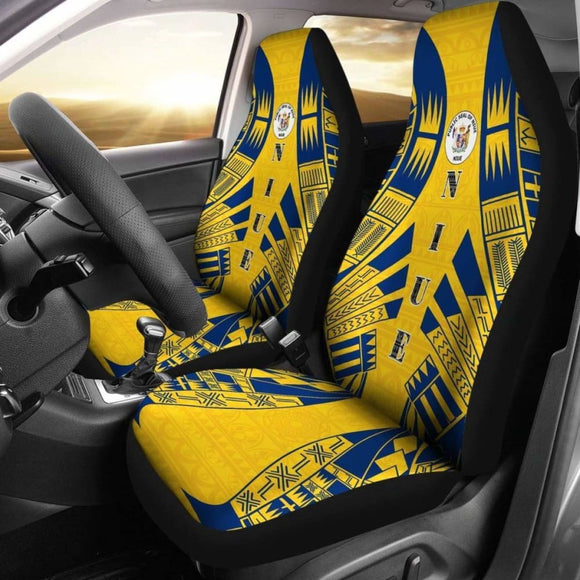 Niue Car Seat Covers - Niue Seal Polynesian Tattoo Flag - 9 174914 - YourCarButBetter