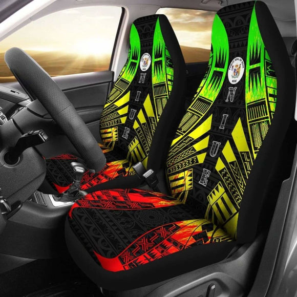 Niue Car Seat Covers - Niue Seal Polynesian Tattoo Reggae - 9 174914 - YourCarButBetter