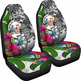 Niue Car Seat Covers White - Turtle Plumeria Banana Leaf - 091114 - YourCarButBetter