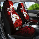 Niue Polynesian Car Seat Covers - Coat Of Arm With Hibiscus - 232125 - YourCarButBetter