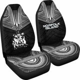 Norfolk Island Car Seat Cover - Norfolk Island Coat Of Arms Polynesian Chief Tattoo Black Version - 10 174914 - YourCarButBetter