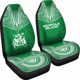 Norfolk Island Car Seat Cover - Norfolk Island Coat Of Arms Polynesian Chief Tattoo Green Version - 10 174914 - YourCarButBetter