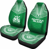 Norfolk Island Car Seat Cover - Norfolk Island Coat Of Arms Polynesian Chief Tattoo Green Version - 10 174914 - YourCarButBetter