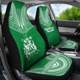 Norfolk Island Car Seat Cover - Norfolk Island Coat Of Arms Polynesian Chief Tattoo Green Version - 10 174914 - YourCarButBetter