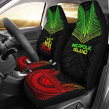 Norfolk Island Car Seat Cover - Norfolk Island Coat Of Arms Polynesian Chief Tattoo Reggae Version - 10 174914 - YourCarButBetter