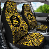 Norfolk Island Car Seat Cover - Norfolk Island Coat Of Arms Polynesian Gold Black 105905 - YourCarButBetter