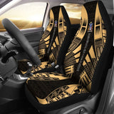 Norfolk Island Car Seat Covers - Norfolk Island Coat Of Arms Polynesian Tattoo Gold - 9 174914 - YourCarButBetter