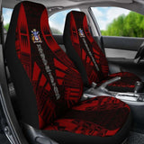 Norfolk Island Car Seat Covers - Norfolk Island Coat Of Arms Polynesian Tattoo Red - 9 174914 - YourCarButBetter