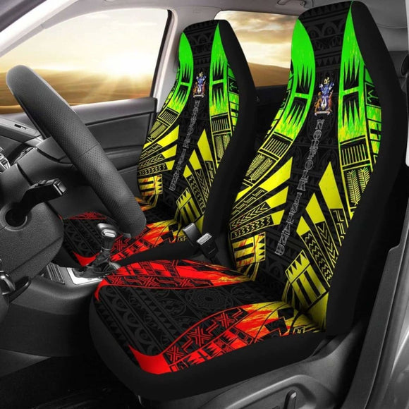 Norfolk Island Car Seat Covers - Norfolk Island Coat Of Arms Polynesian Tattoo Reggae - 9 174914 - YourCarButBetter