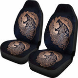 Norse Viking Car Seat Covers - Viking Wolf Celtic Galaxy Car Seat Covers Orange Amazing 105905 - YourCarButBetter