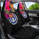 Northern Mariana Islands Car Seat Covers - Saipan Hibiscus Polynesian Pattern - 105905 - YourCarButBetter