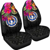 Northern Mariana Islands Car Seat Covers - Saipan Hibiscus Polynesian Pattern - 105905 - YourCarButBetter
