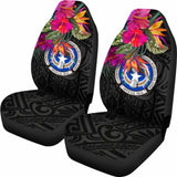 Northern Mariana Islands Car Seat Covers - Saipan Hibiscus Polynesian Pattern - 232125 - YourCarButBetter