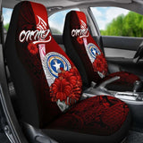 Northern Mariana Islands Polynesian Car Seat Covers - Coat Of Arm With Hibiscus - 232125 - YourCarButBetter