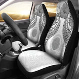 Northern Mariana Islands Polynesian Car Seat Covers Pride Seal And Hibiscus White - 232125 - YourCarButBetter