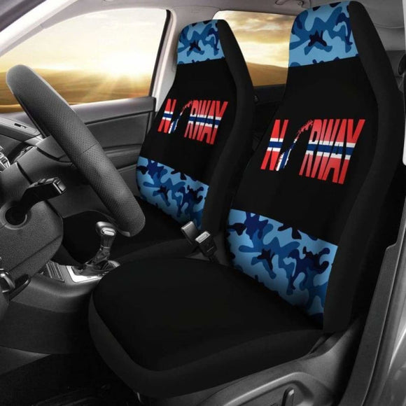 Norway Flag With Camo Style Car Seat Covers Amazing 112608 - YourCarButBetter