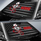 Nurse American Flag Red And White Symbol Car Auto Sun Shades 210401 - YourCarButBetter