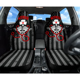 Nurse American Flag Red And White Symbol Car Seat Covers 210401 - YourCarButBetter