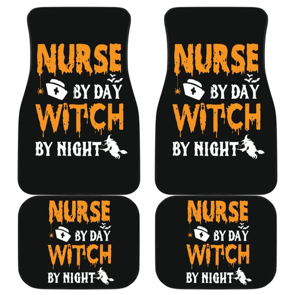 Nurse By Day Witch By Night Halloween Gift Car Floor Mats 211007 - YourCarButBetter