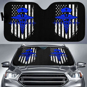 Nurse Flag Blue Symbol Auto Sun Car Shades 172609 - YourCarButBetter