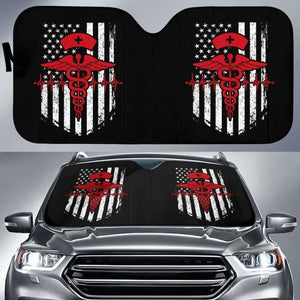 Nurse Flag Red Symbol Auto Sun Car Shades 172609 - YourCarButBetter