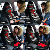 Nurse Live Love Save Lifes American Flag Car Seat Covers 210401 - YourCarButBetter