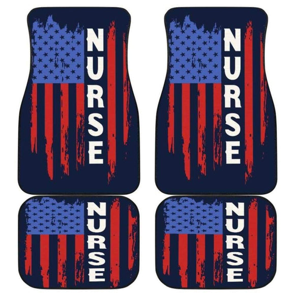 Nurse Symbol American Flag Car Floor Mats Amazing Gift 211103 - YourCarButBetter
