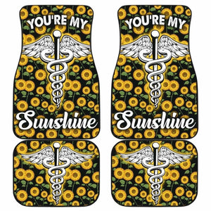 Nurse You’re My Sunshine Sunflower Car Floor Mats 211002 - YourCarButBetter