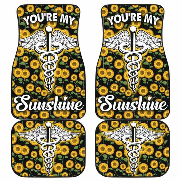 Nurse You’re My Sunshine Sunflower Car Floor Mats 211002 - YourCarButBetter