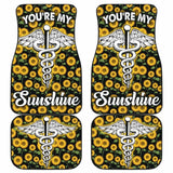 Nurse You’re My Sunshine Sunflower Car Floor Mats 211002 - YourCarButBetter