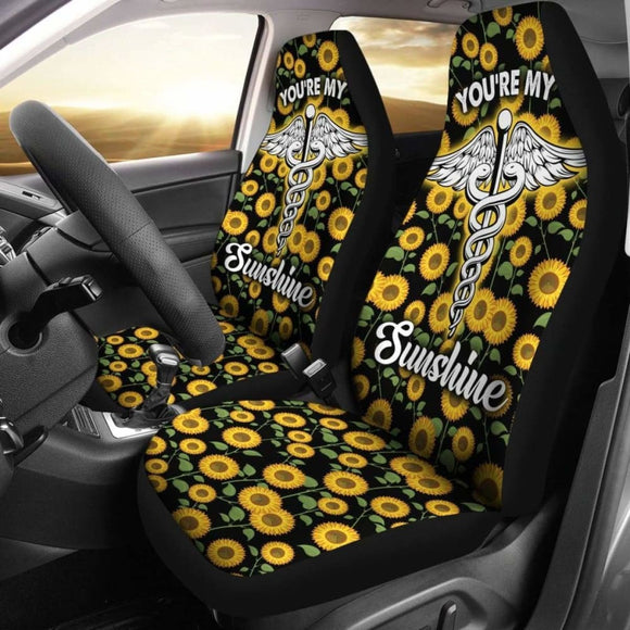 Nurse You’re My Sunshine Sunflower Car Seat Covers 211002 - YourCarButBetter