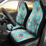 Ocean Pattern Shells Coral Teal Water Background Car Seat Covers 153908 - YourCarButBetter