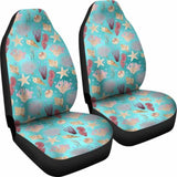 Ocean Pattern Shells Coral Teal Water Background Car Seat Covers 153908 - YourCarButBetter