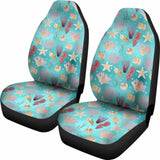 Ocean Pattern Shells Coral Teal Water Background Car Seat Covers 153908 - YourCarButBetter