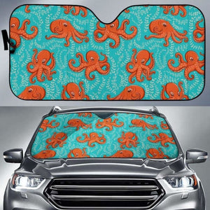 Octopus Turquoise Background Car Auto Sun Shades 460402 - YourCarButBetter