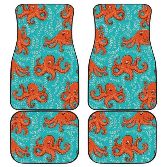 Octopus Turquoise Background Front And Back Car Mats 174914 - YourCarButBetter