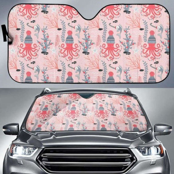 Octopus Winter Hat Garland Fish Candy Seaweed Coral Starfish Car Auto Sun Shades 103406 - YourCarButBetter