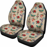 Old School Tattoo Traditional Vintage Style Car Seat Covers 174914 - YourCarButBetter