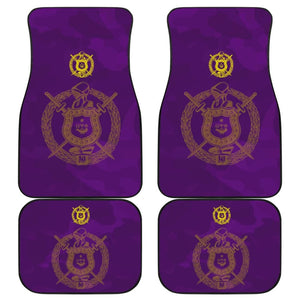 Omega Psi Phi Crest Purple Camouflage Car Floor Mats 210805 - YourCarButBetter