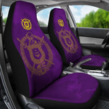 Omega Psi Phi Crest Purple Camouflage Car Seat Covers 210805 - YourCarButBetter