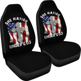 One Nation Under God American Flag Cross Car Seat Covers 211703 - YourCarButBetter