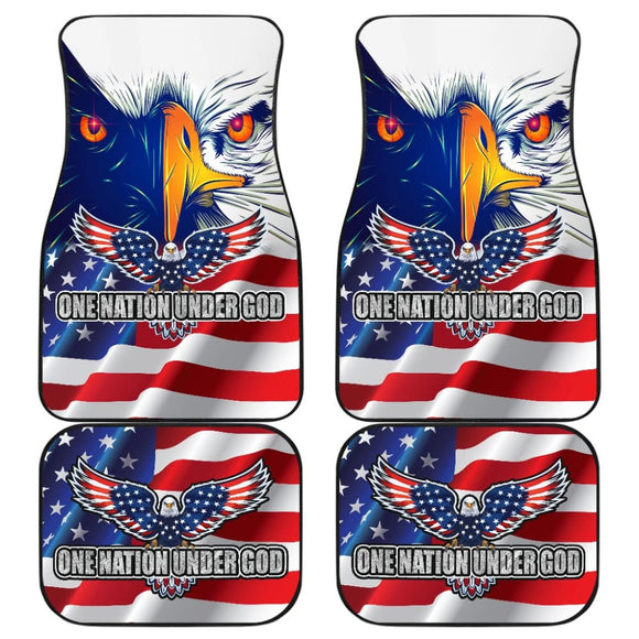 One Nation Under God American Flag Day Car Floor Mats 212102 - YourCarButBetter