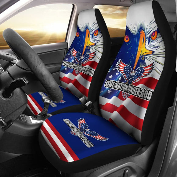 One Nation Under God American Flag Day Car Seat Covers 212102 - YourCarButBetter